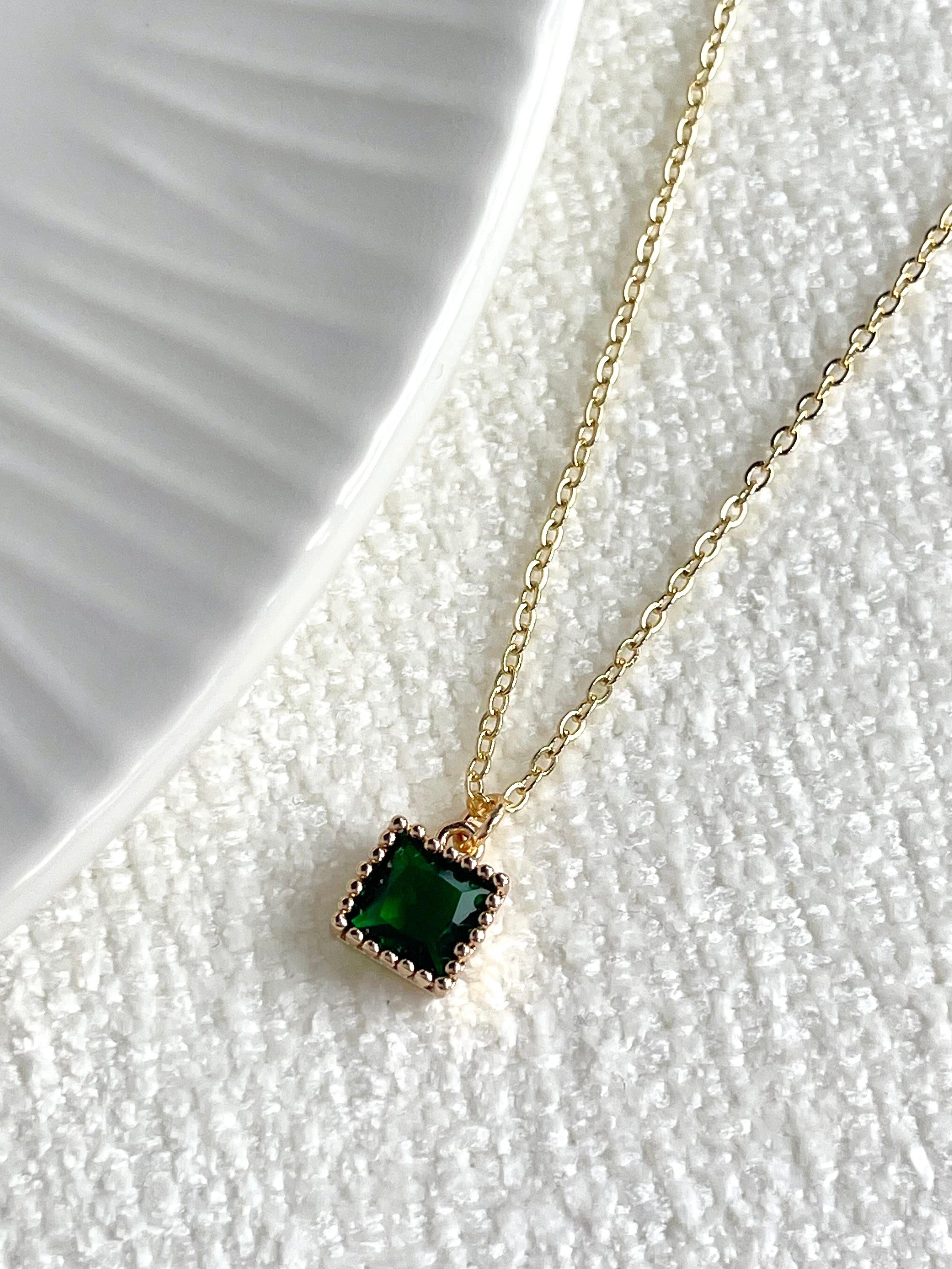 Emerald Square Necklace