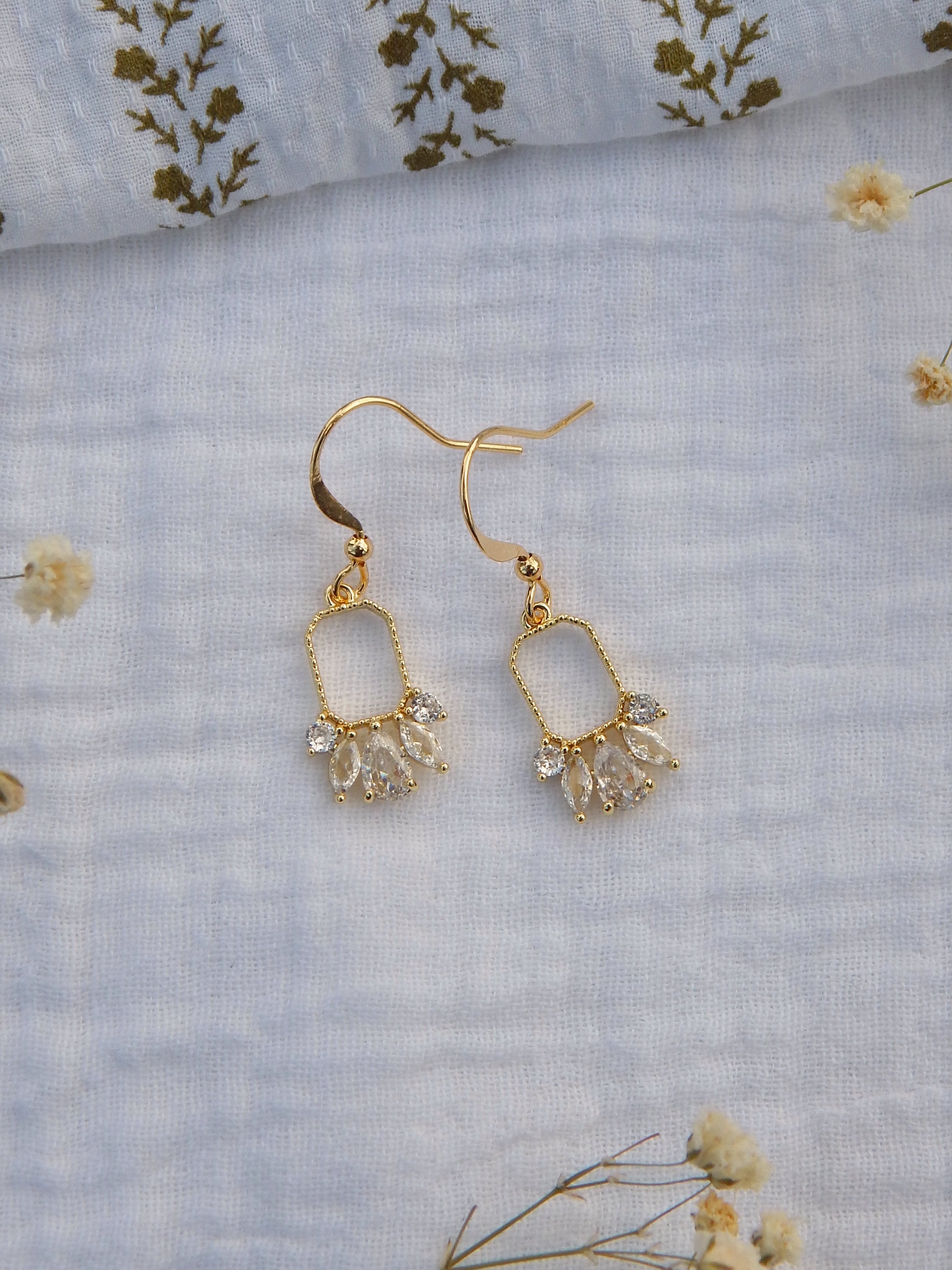 Crystal Elegance Earrings – Dainty Cubic Zirconia Drops