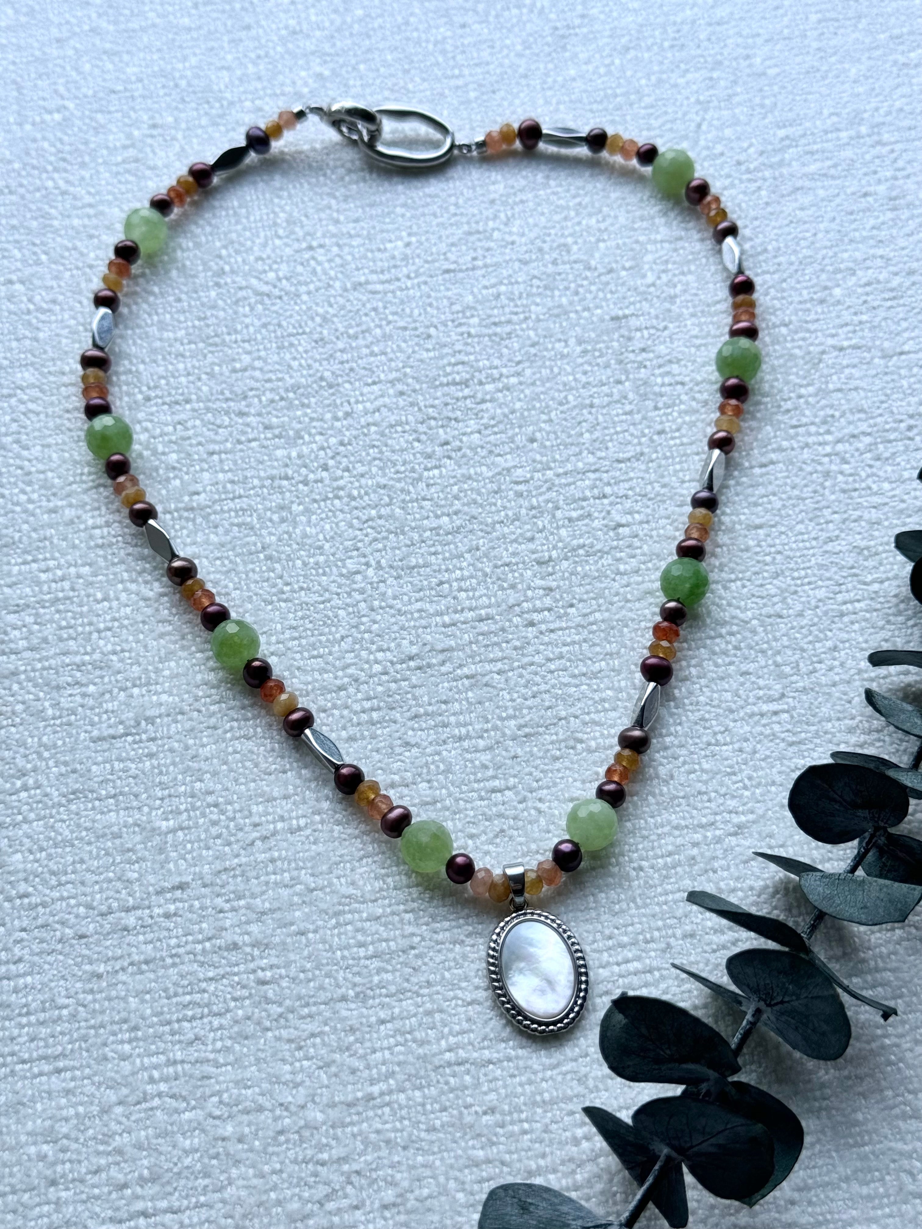 Vintage Fall Beaded Necklace