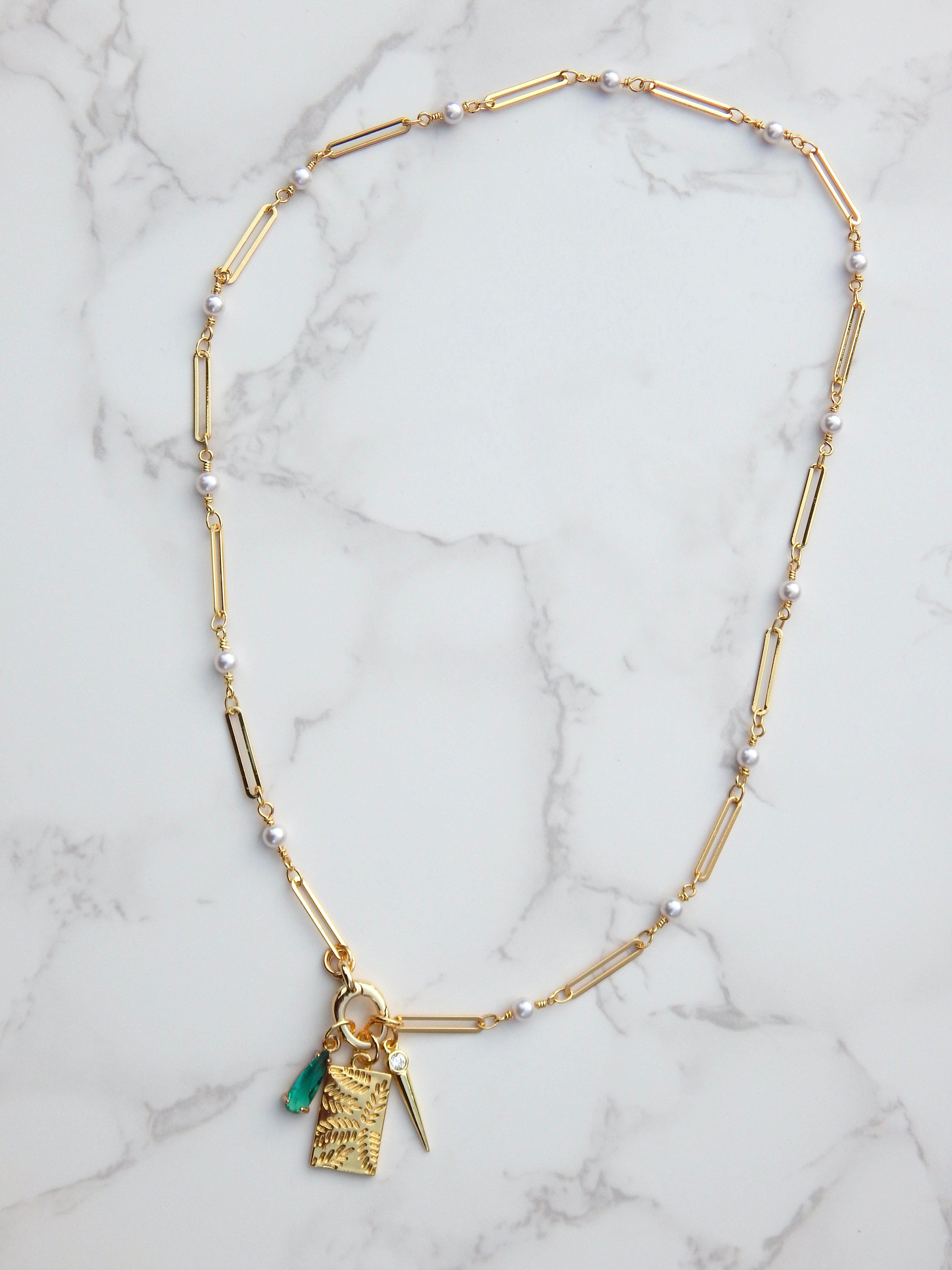 18 inch Earthy Edgy Gold Interchangeable Front Clasp Necklace