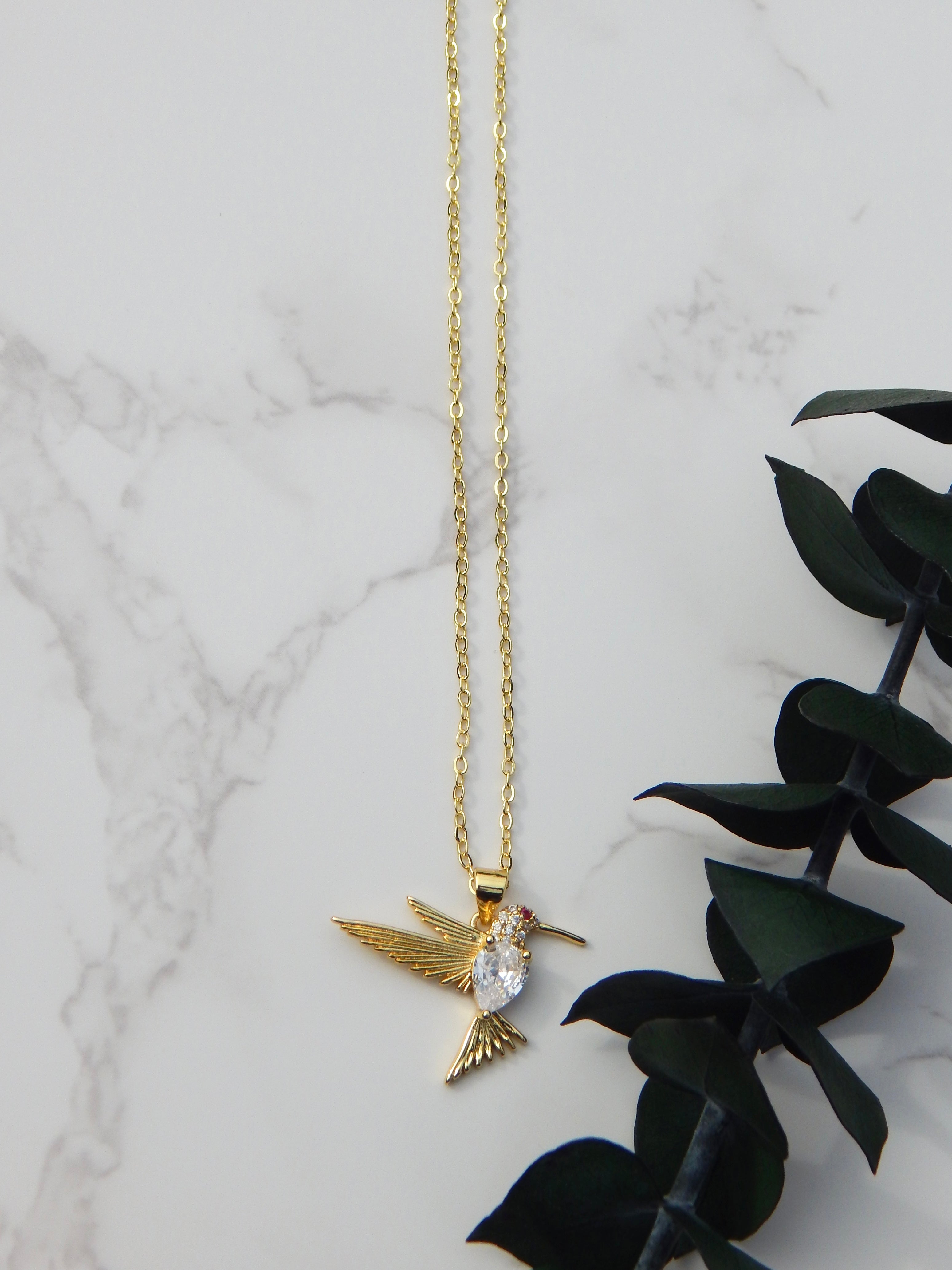 Gold Hummingbird Necklace