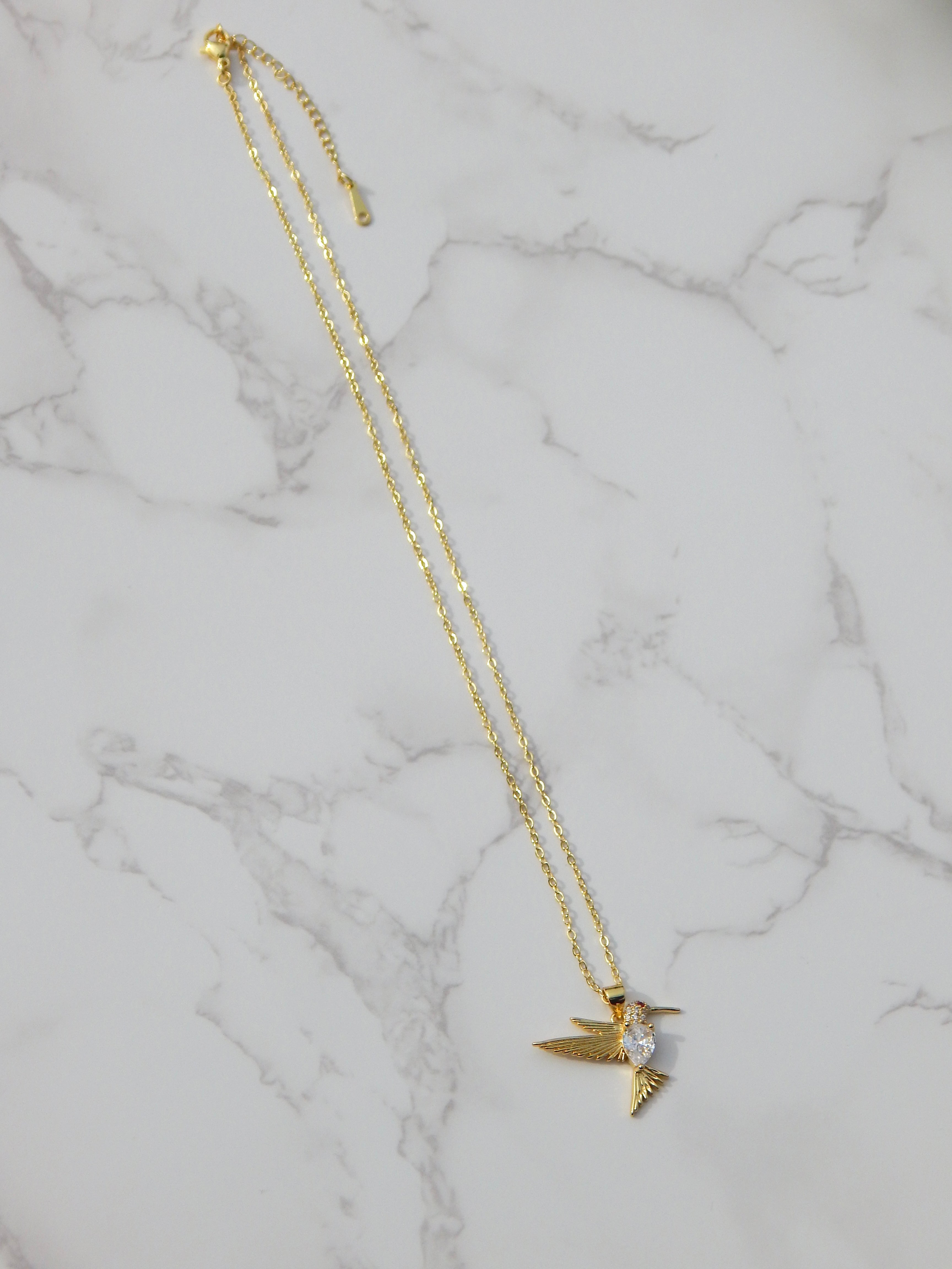 Gold Hummingbird Necklace