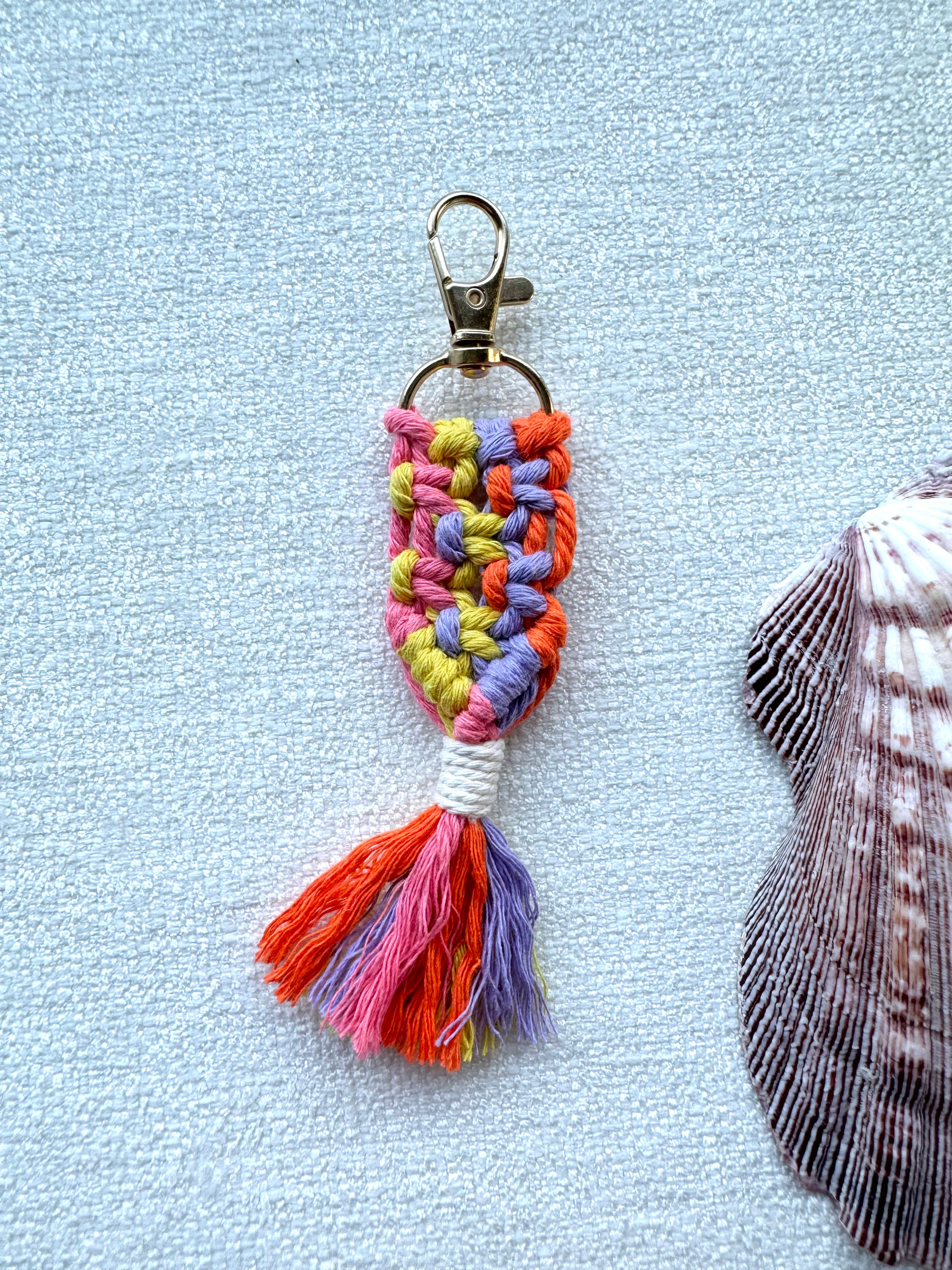 Sherbet Macrame Keychain