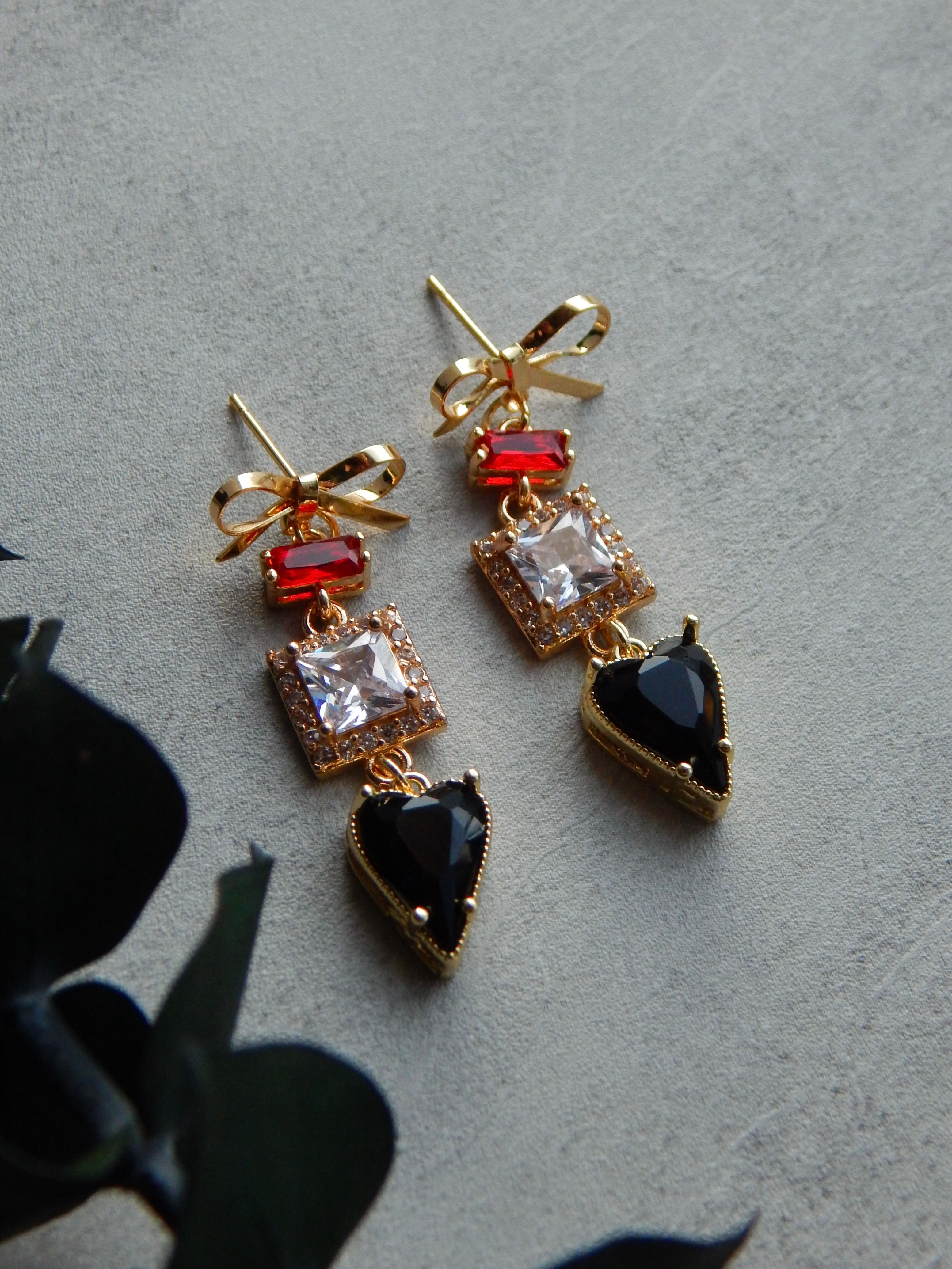 Statement Valentine Bow Heart Earrings