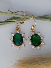Load image into Gallery viewer, Dainty Green Sun Earrings
