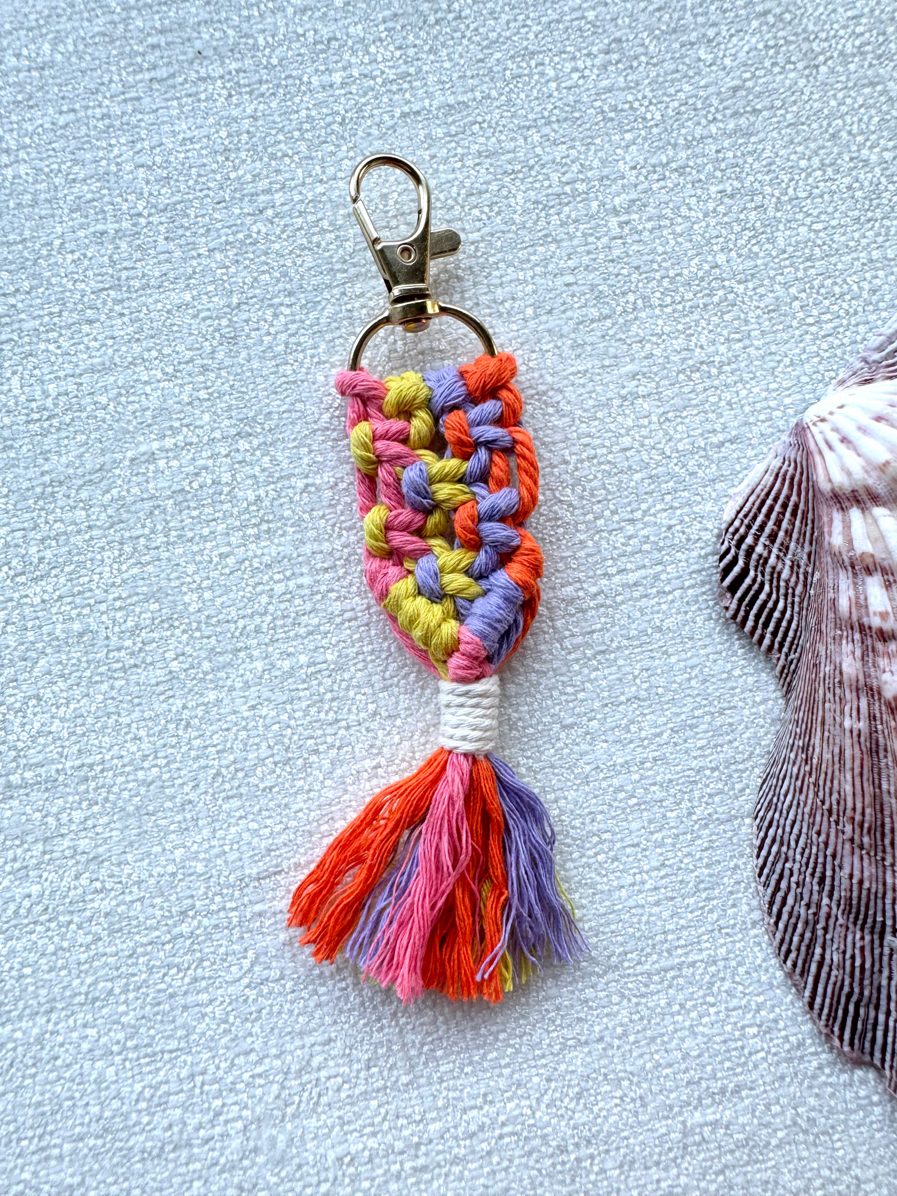 Sherbet Macrame Keychain