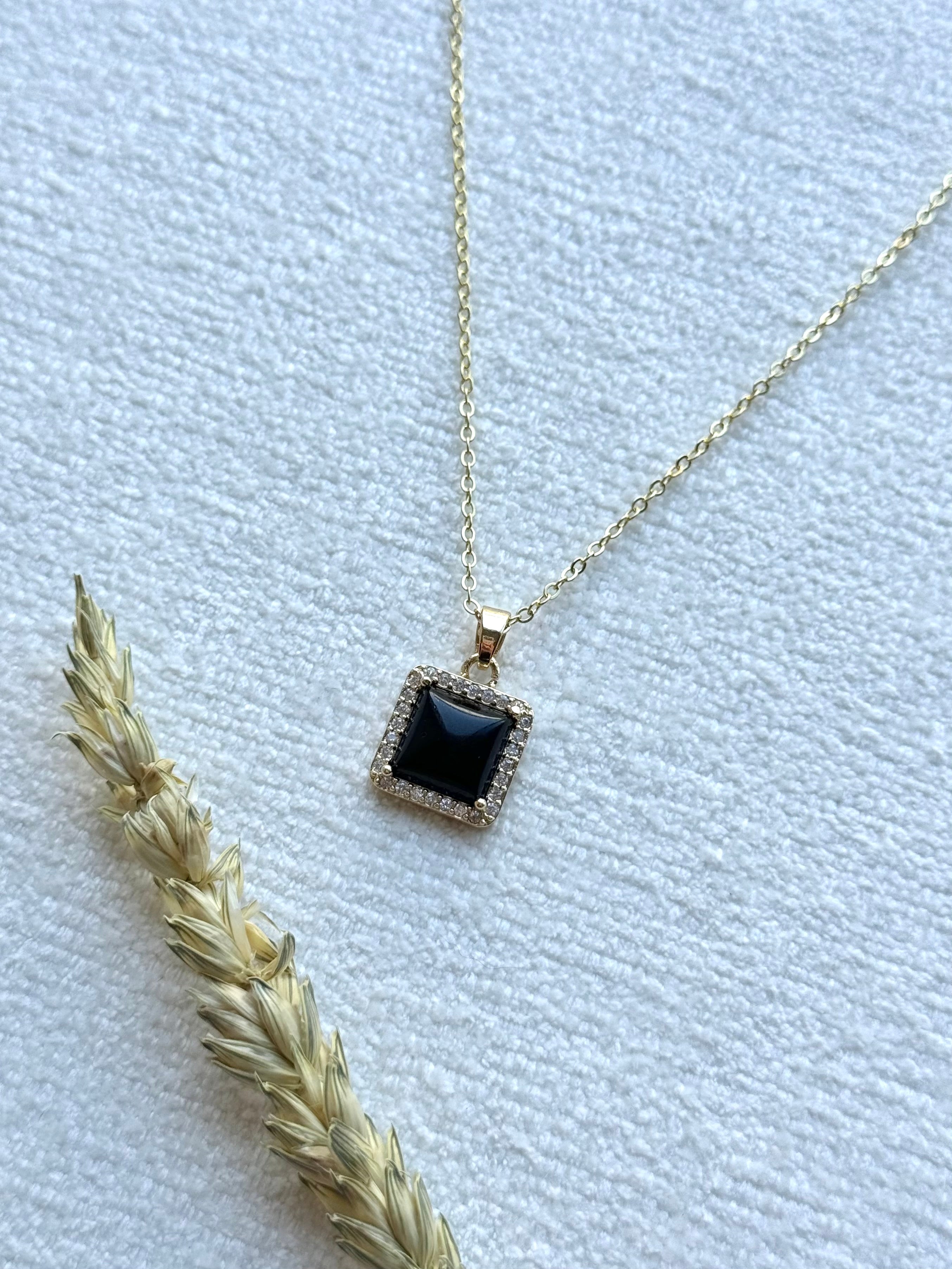 Black Square Necklace