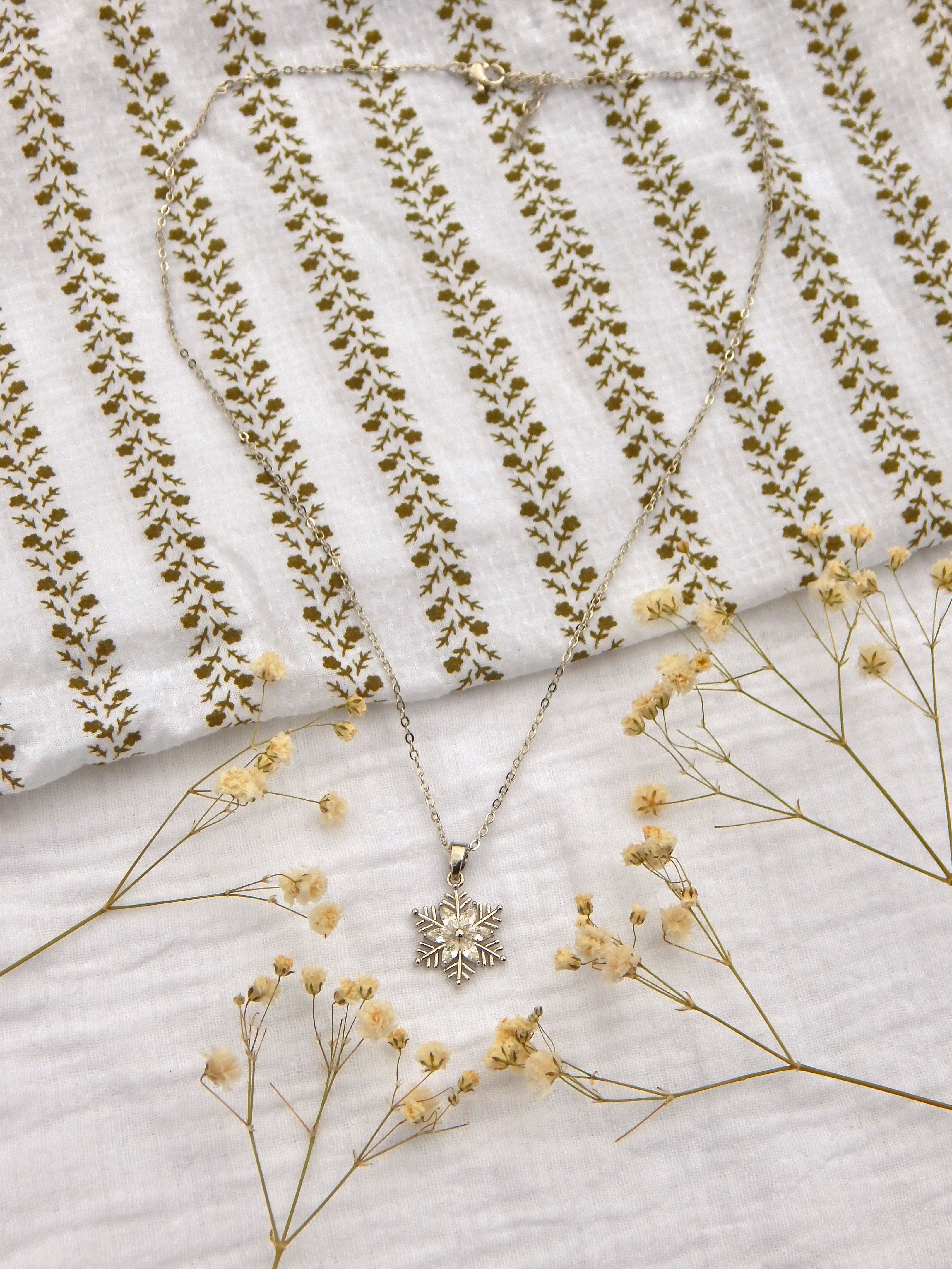 CZ Snowflake Necklace – Silver Winter Pendant | Dainty Hypoallergenic Tarnish-Resistant Jewelry