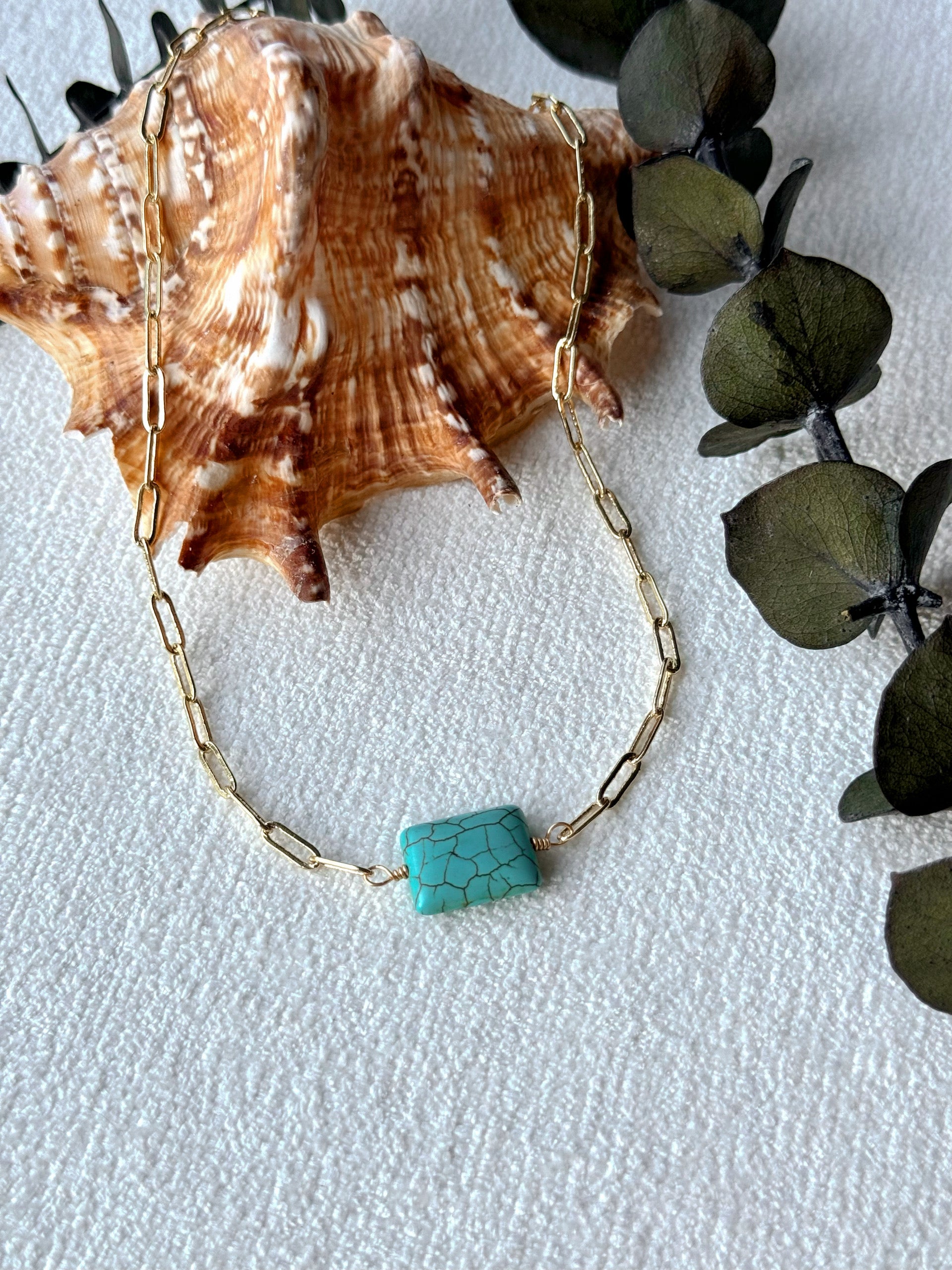 Turquoise Rectangle Necklace