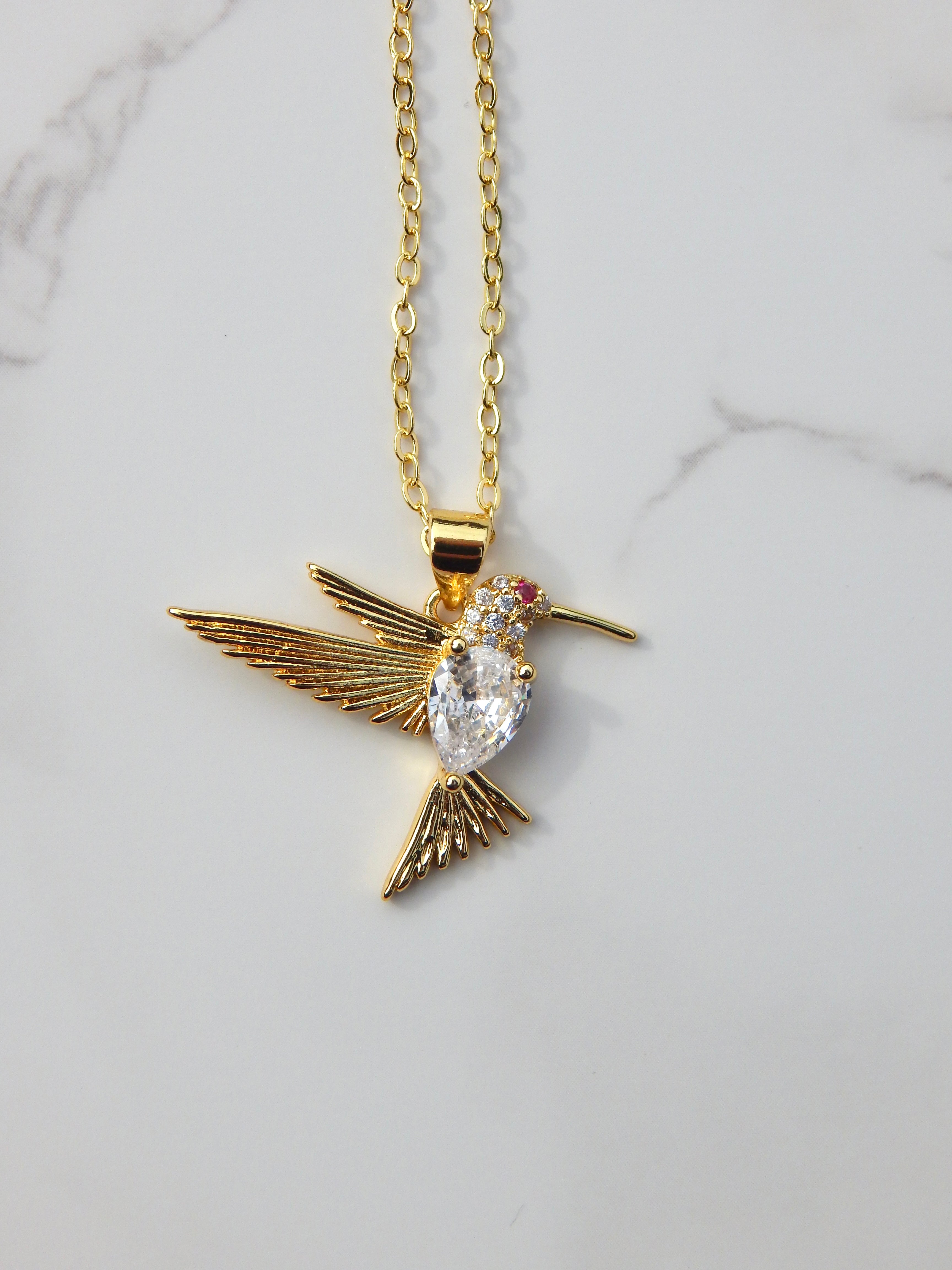 Gold Hummingbird Necklace