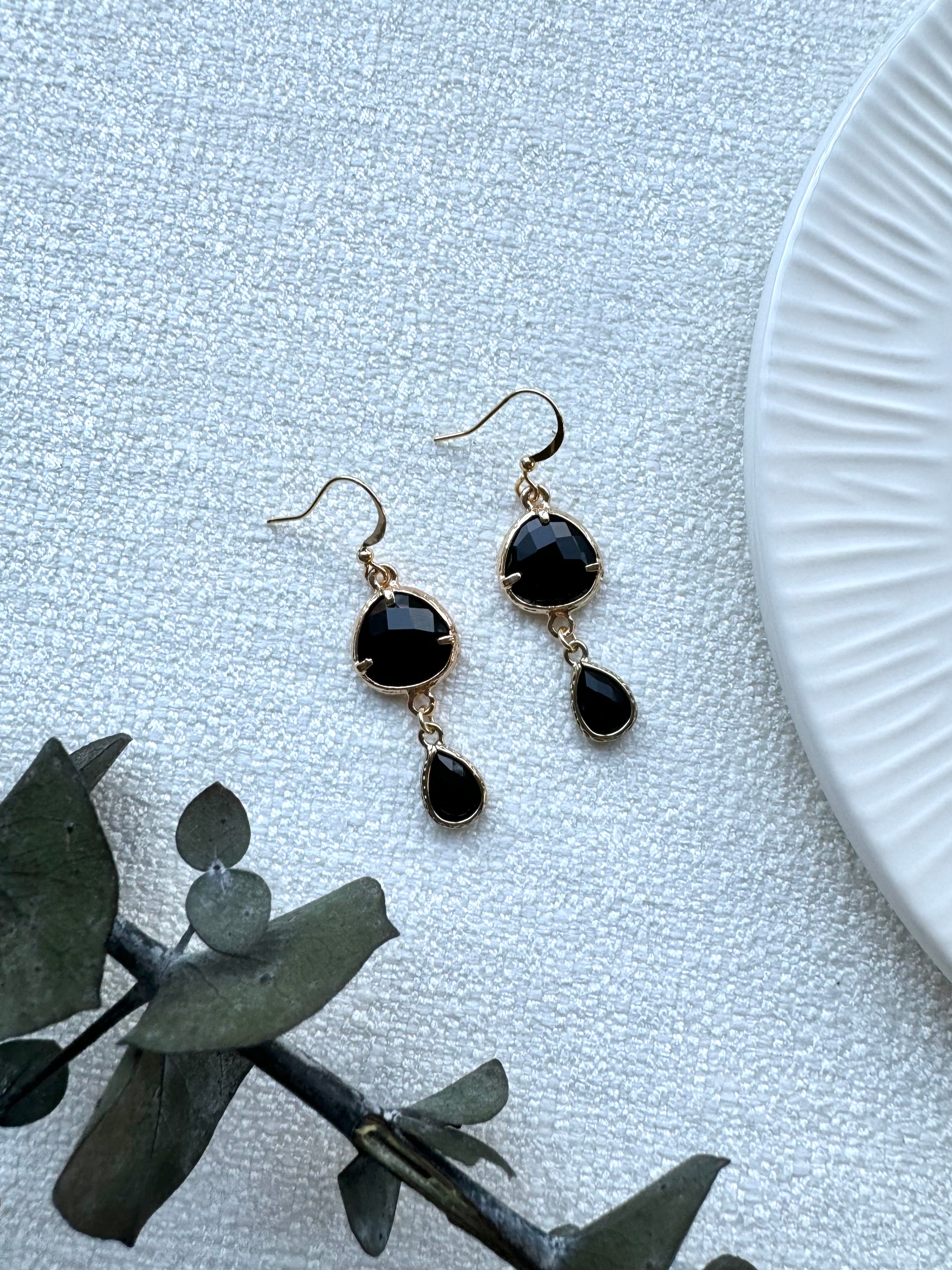 Black Drop Earrings