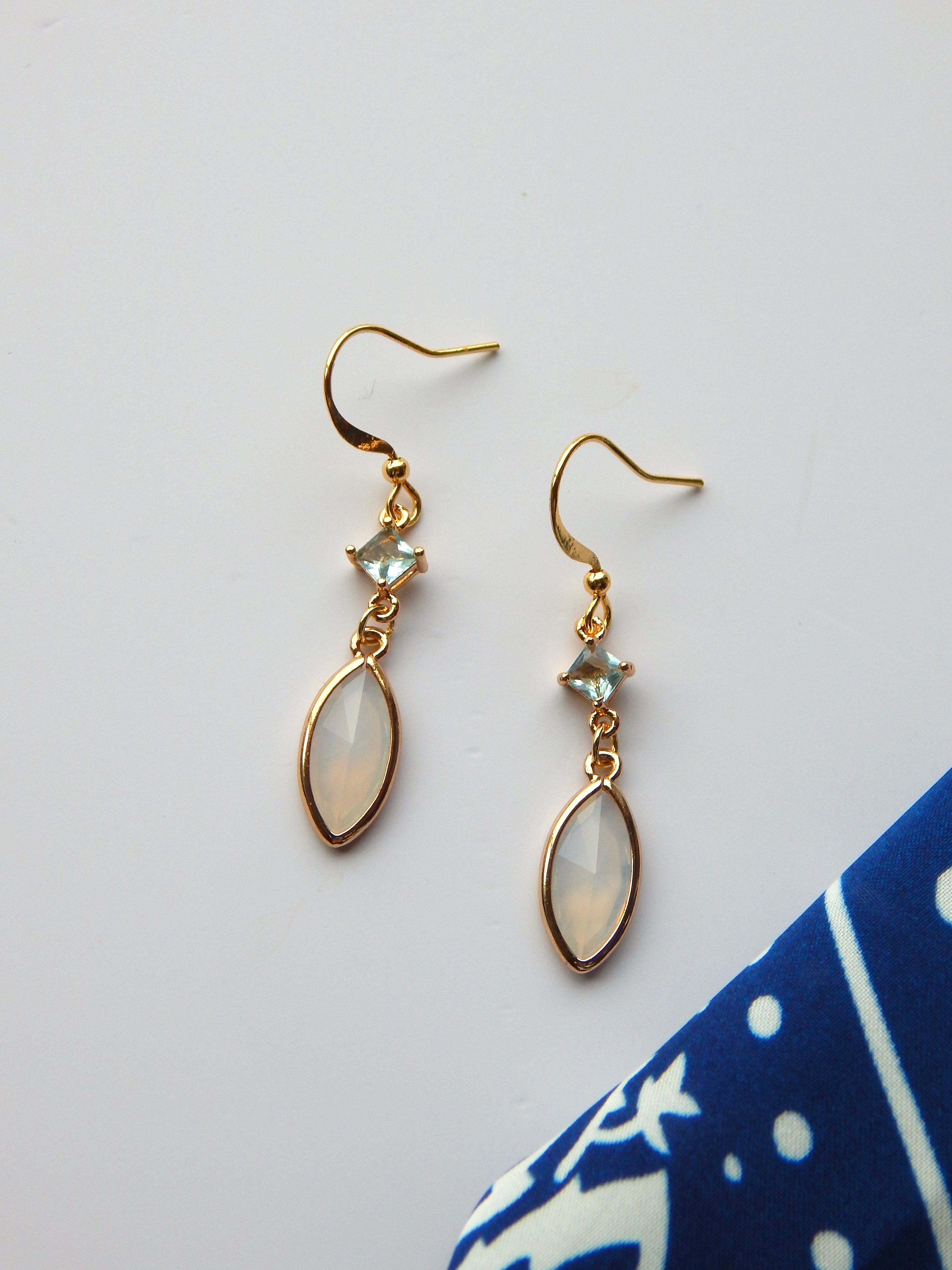 Blue Dream Drop Earrings – Light Blue & Opal Dangle Earrings