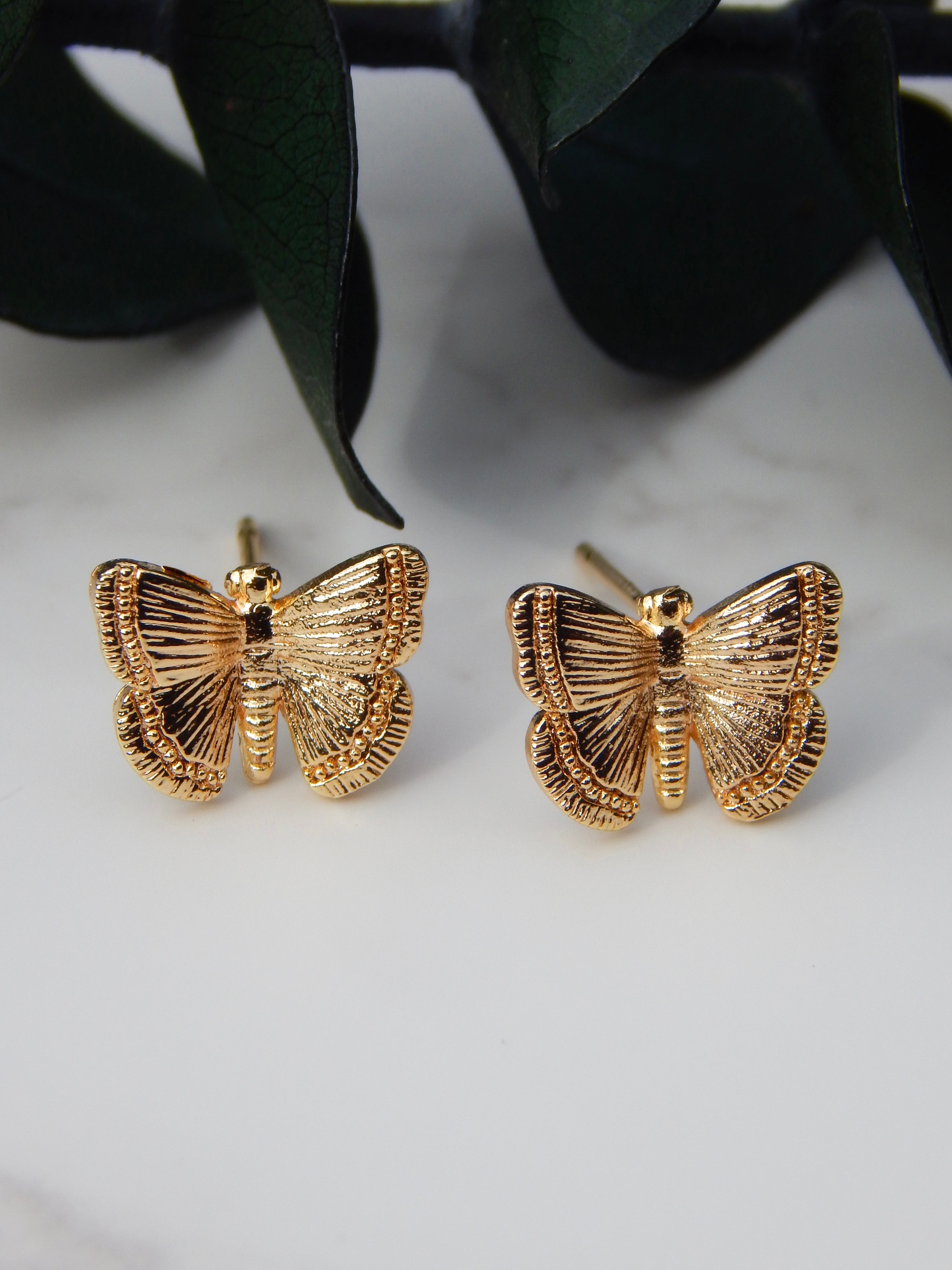 Gold Butterfly Studs