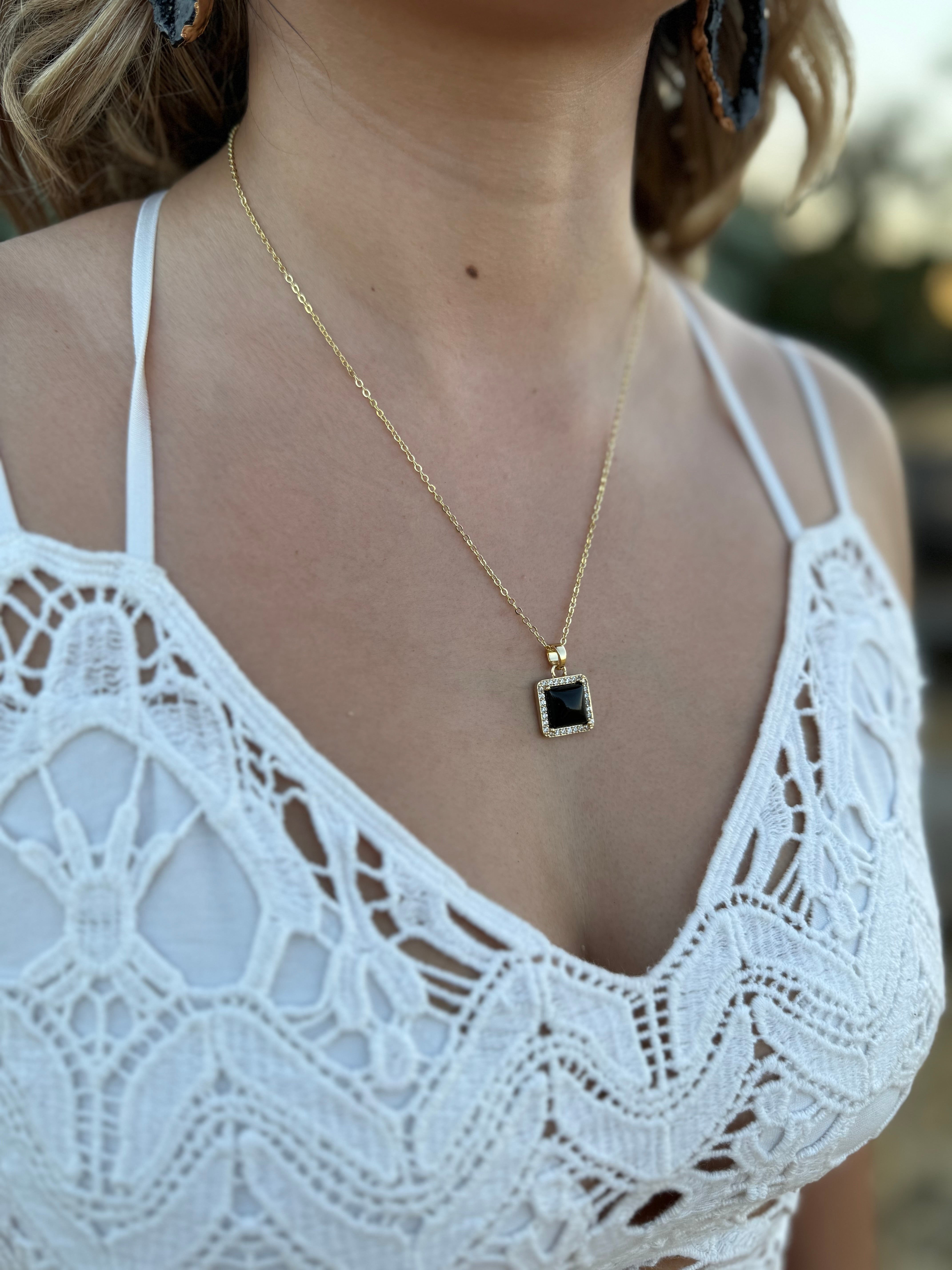 Black Square Necklace