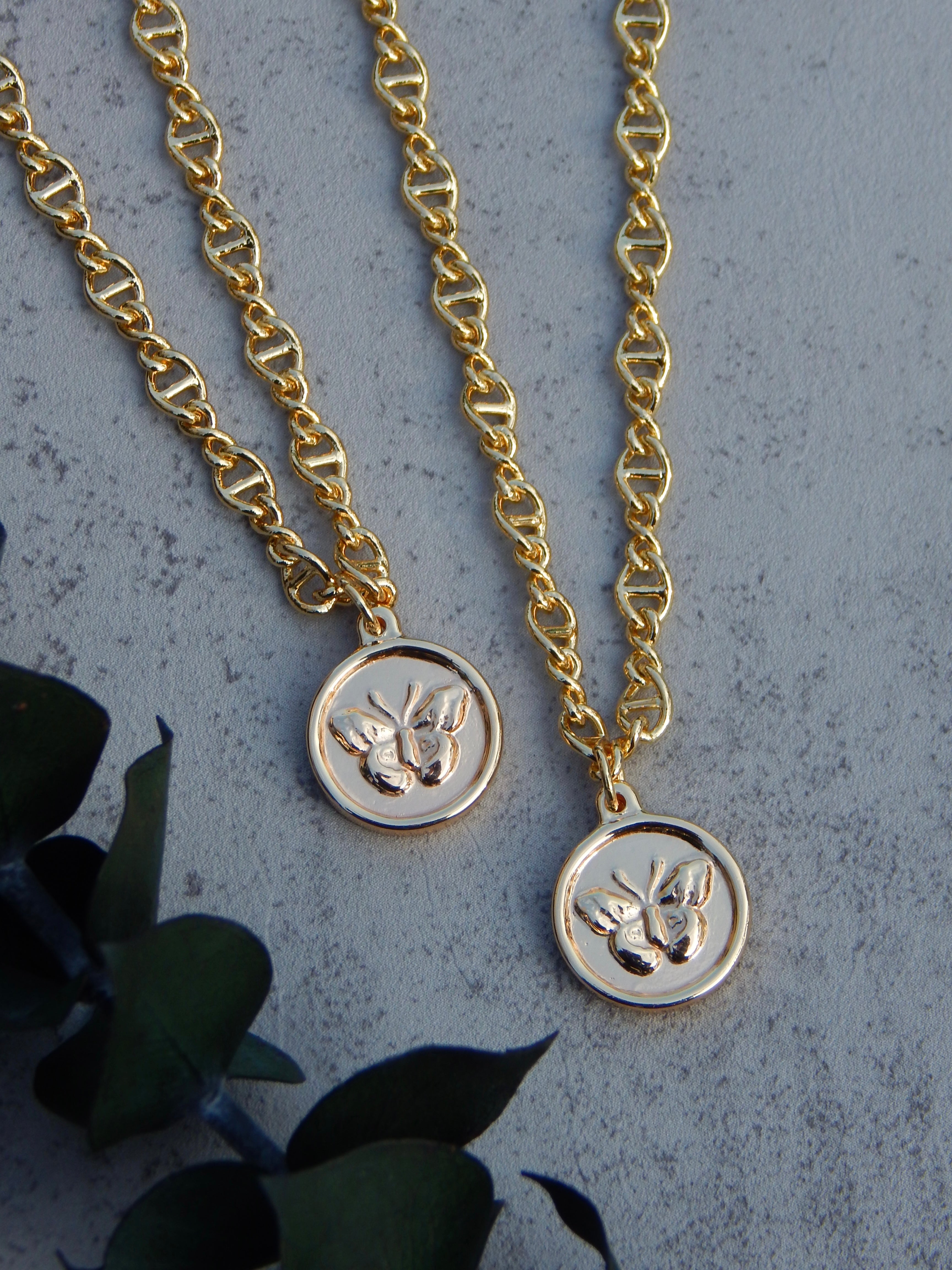 Gold Butterfly Pendant Necklace