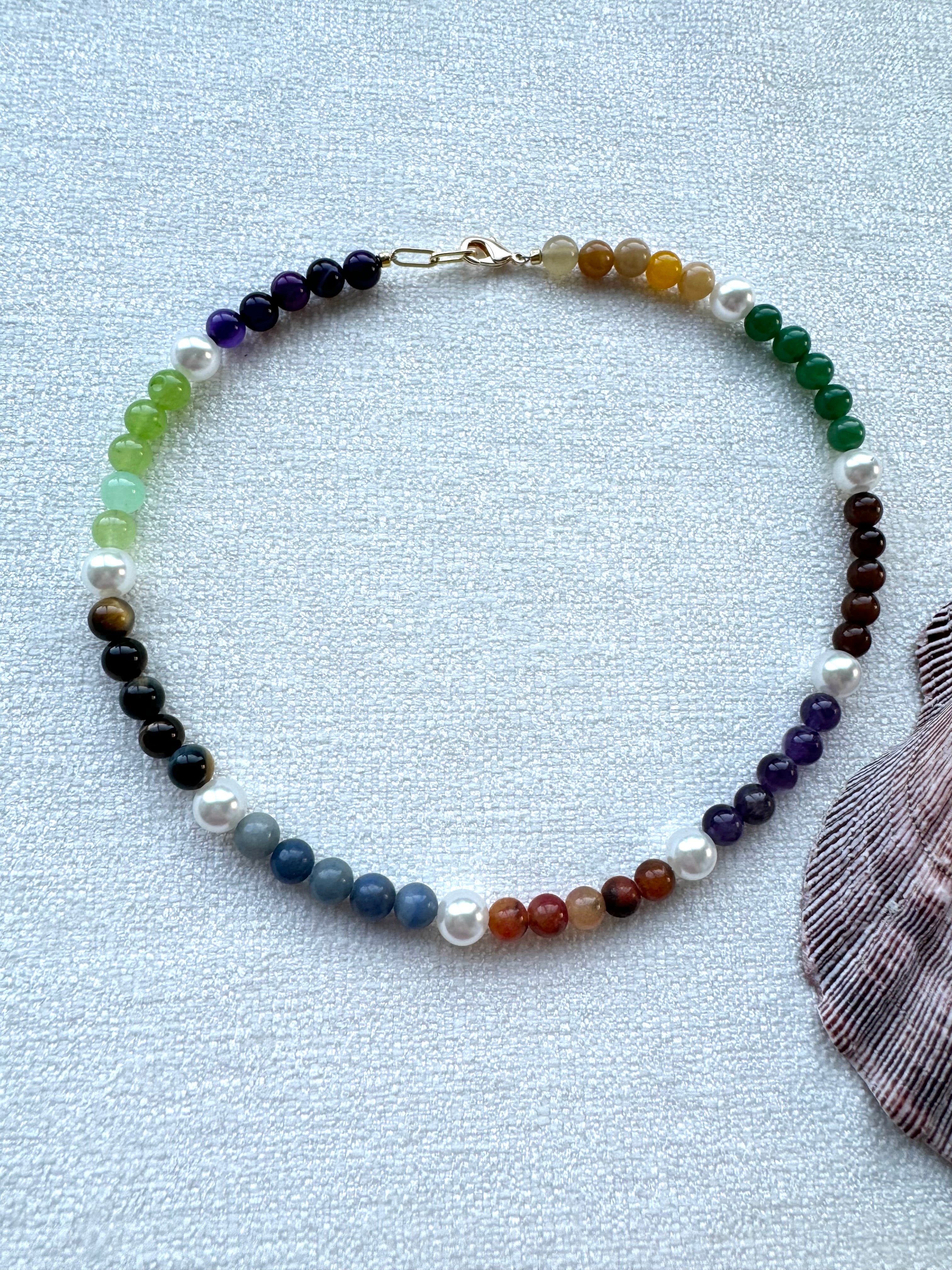 Rainbow Pearl Necklace