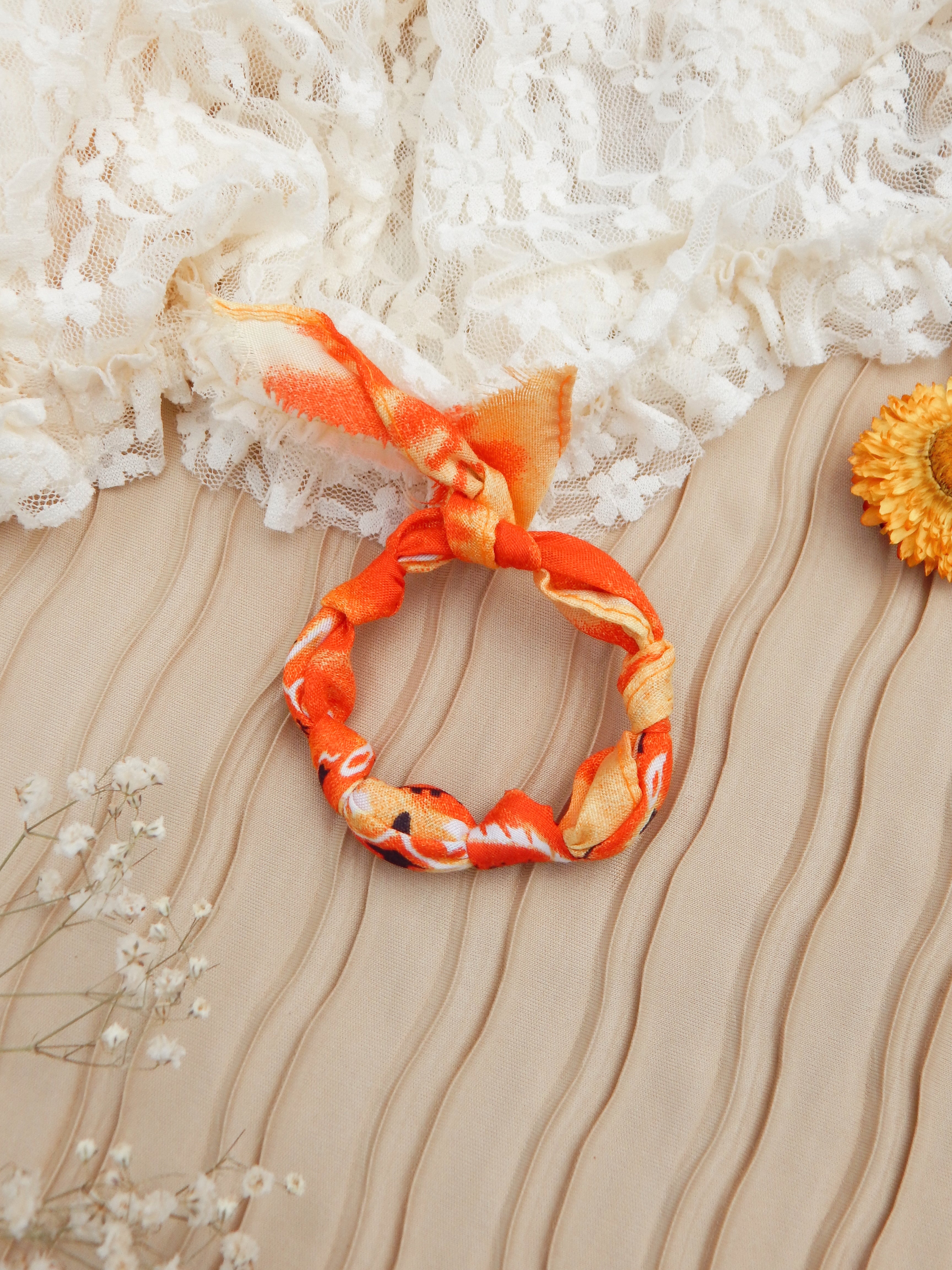 Sunset Glow Tie Bandana Bracelet / Anklet – Adjustable Up to 12”