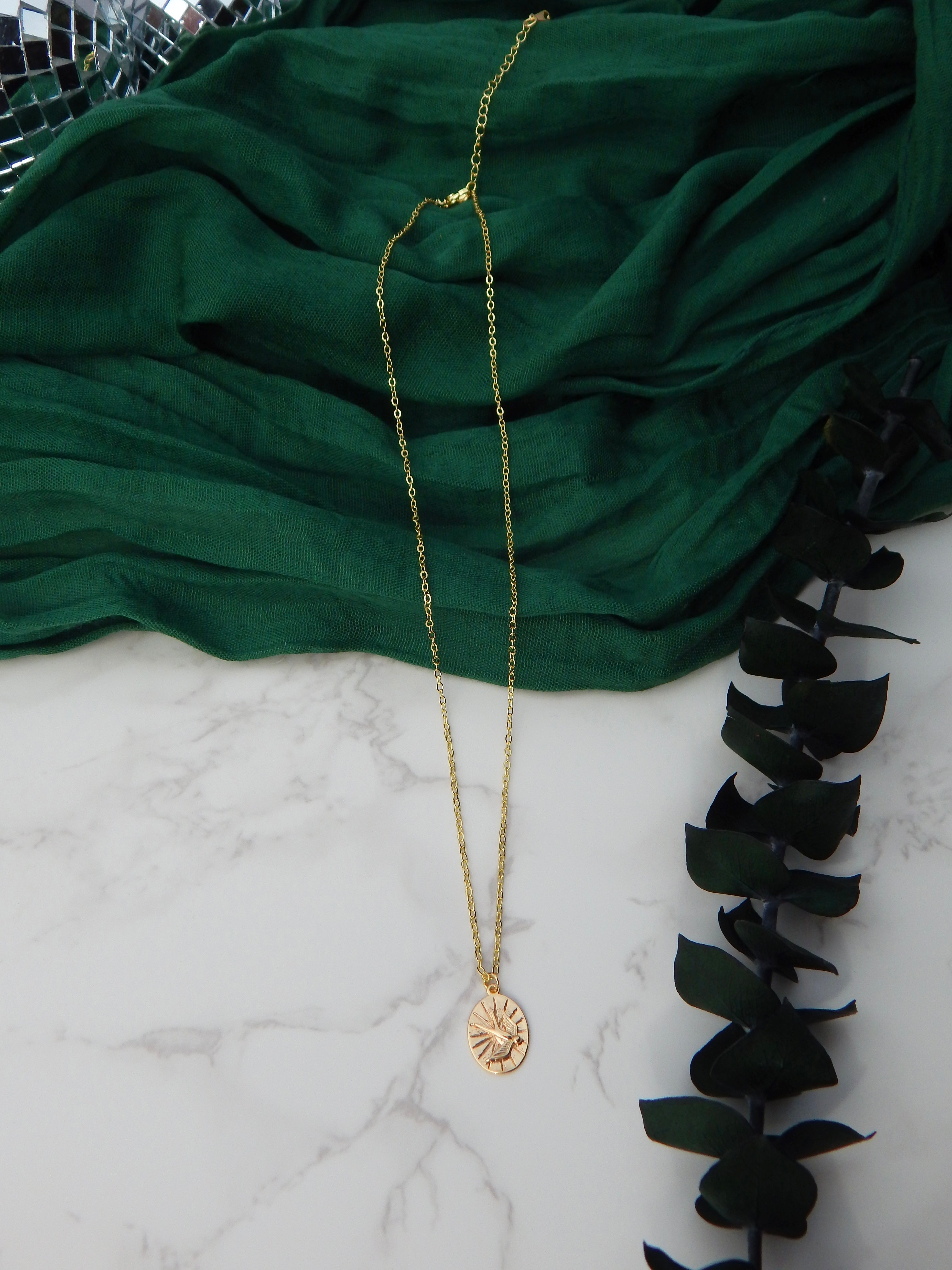 Gold Soaring Free Bird Necklace