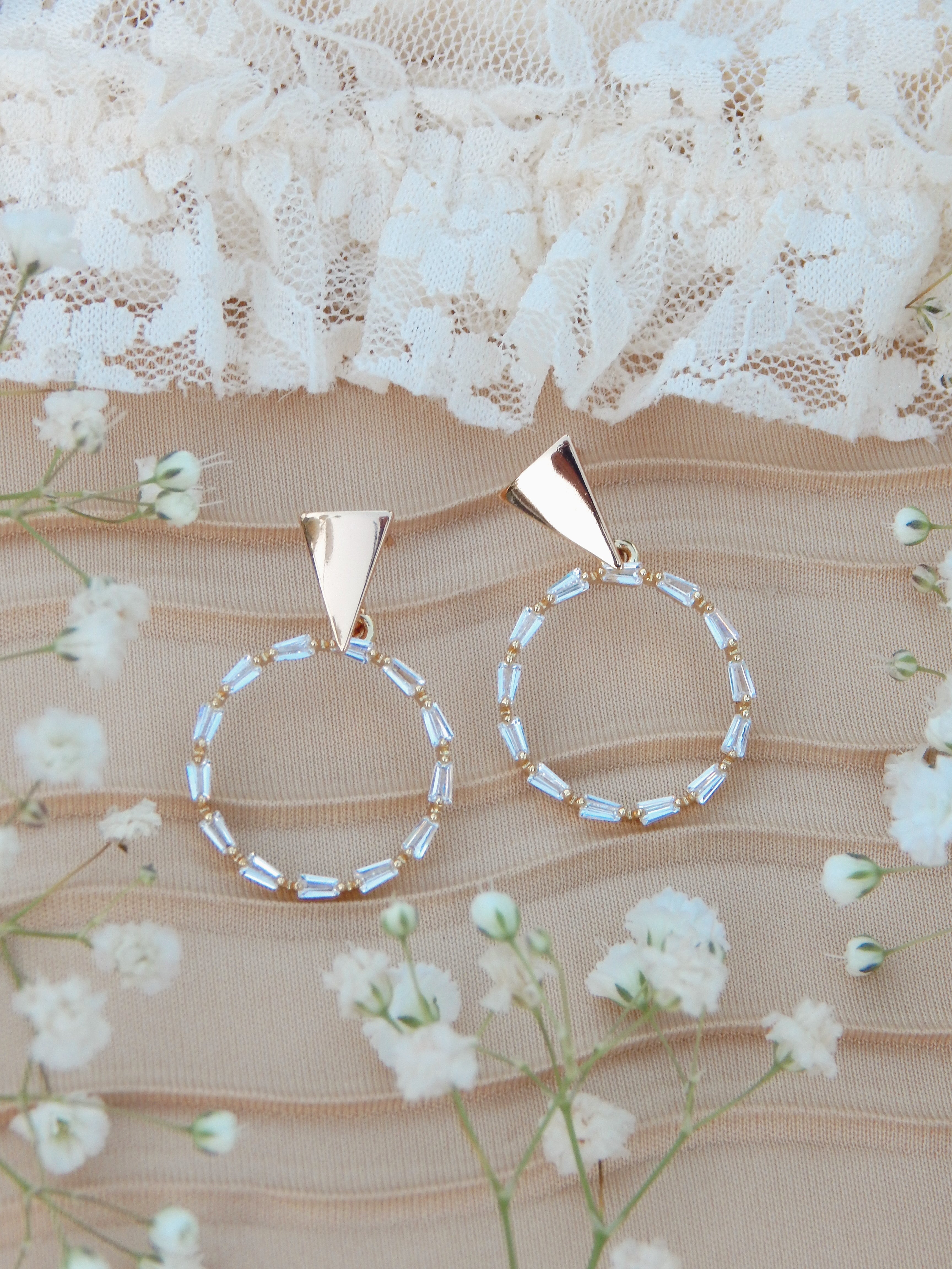 Solara Hoops – Cubic Zirconia & Gold-Plated Statement Earrings