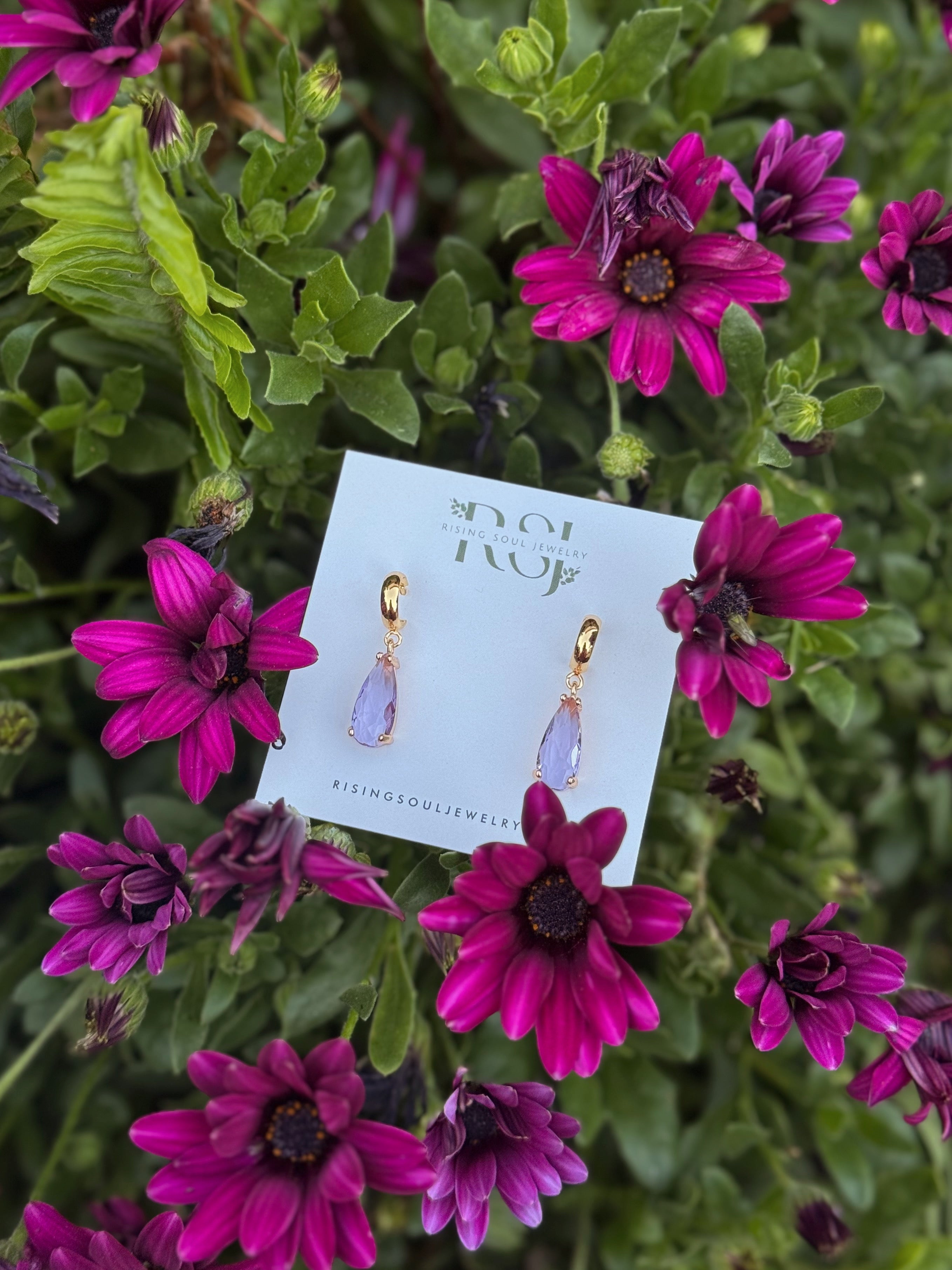 Teardrop Huggie Hoop Earrings
